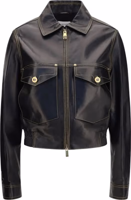 Black Lamb Ovis Aries Aries Leather Jacket