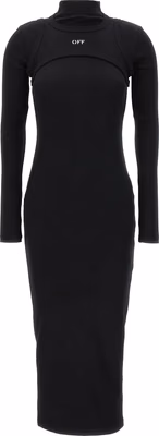 Black Cotton Midi Dress