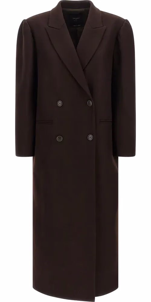 Twinset Brown Wool Coat