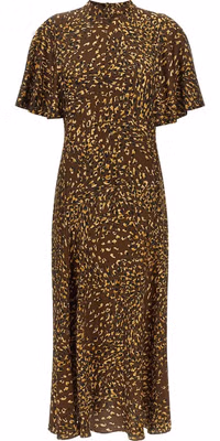 Brown Viscose Long Dress