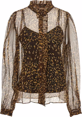 Brown Polyester Blouse