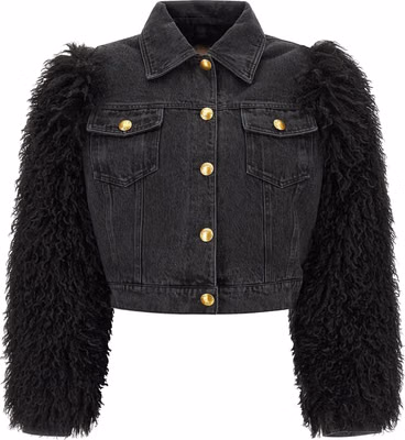 Black Cotton Denim Jacket