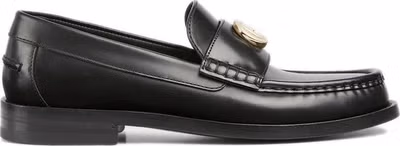Black Leather Slip-On Loafers