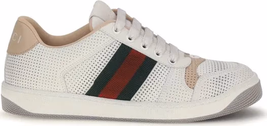 Gucci White Calf Leather Bos Taurus Athletic Sneakers