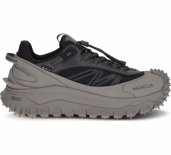 Moncler Gray Calf Leather Bos Taurus Athletic Sneakers