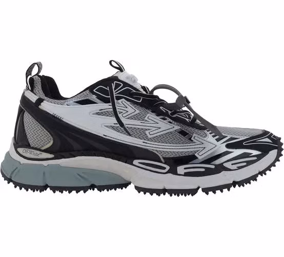 Off-White Gray Polyurethane Athletic Sneakers