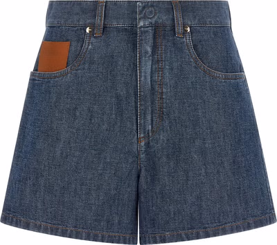 Blue Cotton Bermuda Shorts