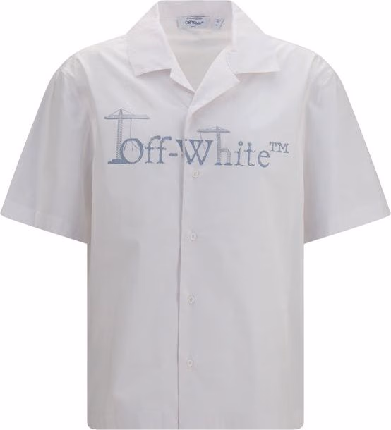 Off-White White Cotton Pattern Shirt