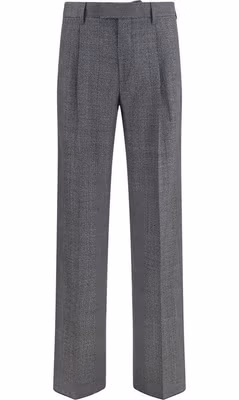 Gray Polyester Dress Pants