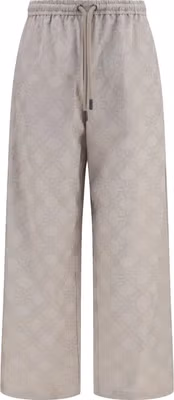 Beige Cotton Casual Pants