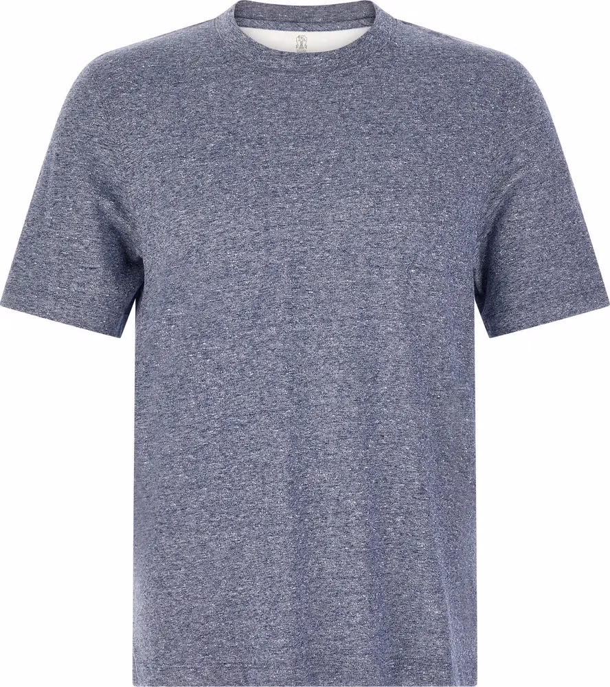 Brunello Cucinelli Blue Linen T-Shirt