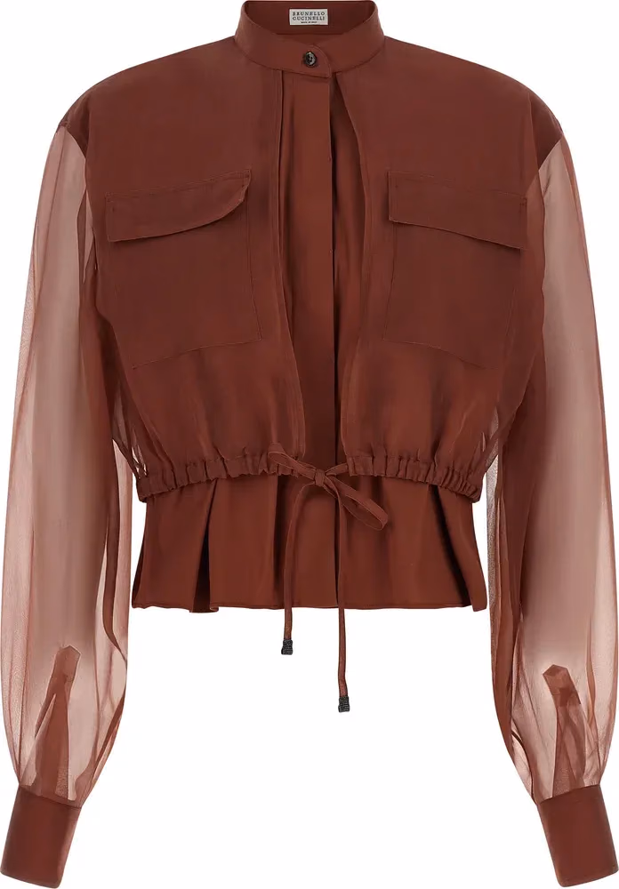 Brunello Cucinelli Brown Cotton Blouse