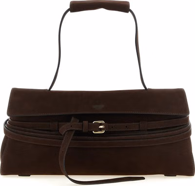 Brown Calfskin Shoulder Bag
