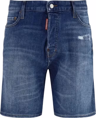 Blue Cotton Bermuda Shorts