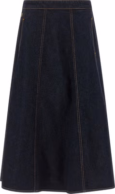 Blue Cotton Mini Skirt
