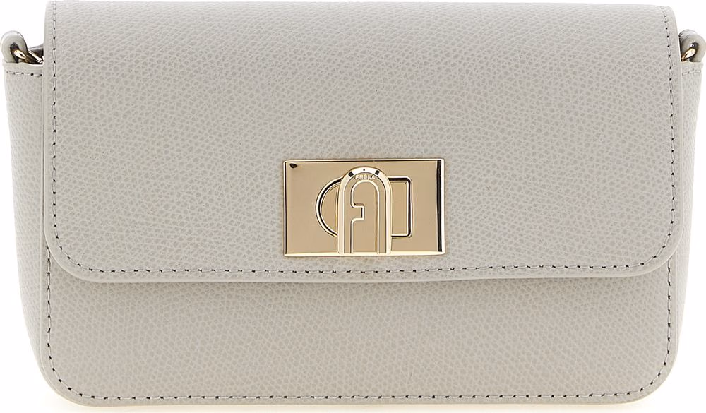 Furla Gray Calfskin Crossbody Bag