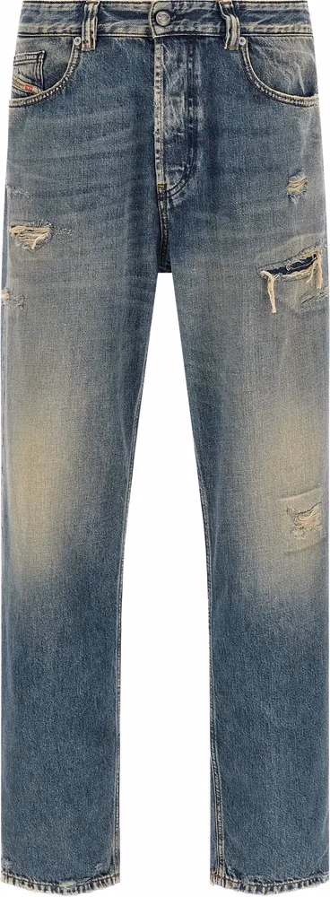 Diesel Blue Cotton Tapered Jeans