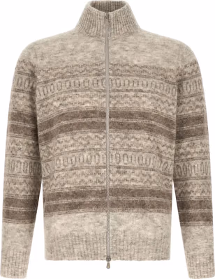 Beige Alpaca Leather Cardigan