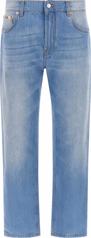 Moschino Blue Cotton Straight-Leg Jeans
