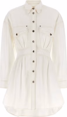 White Cotton Short Dress