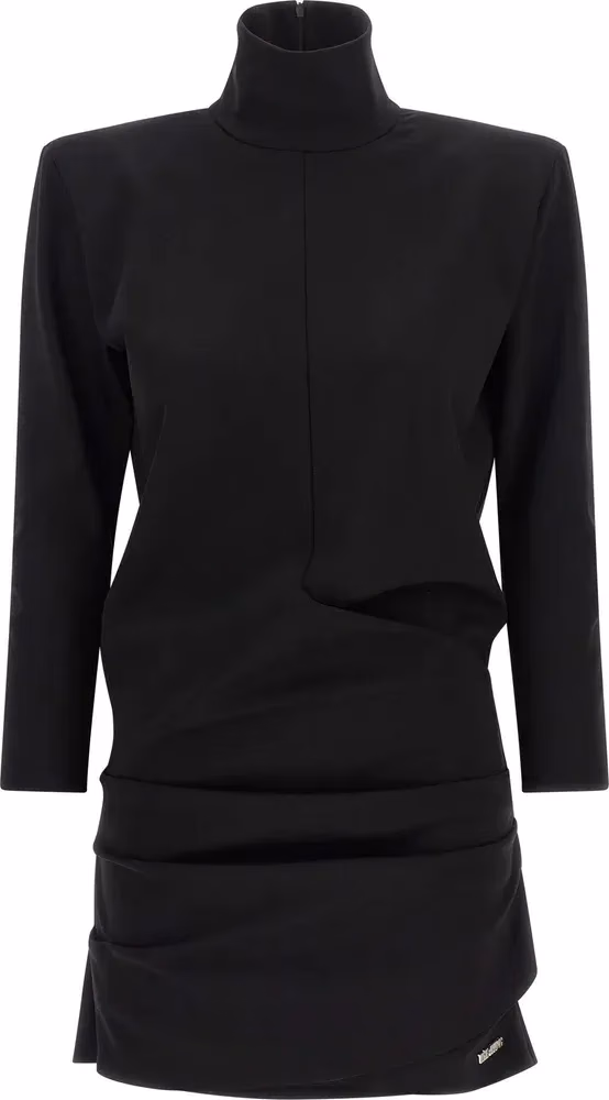 The Attico Black Viscose Short Dress