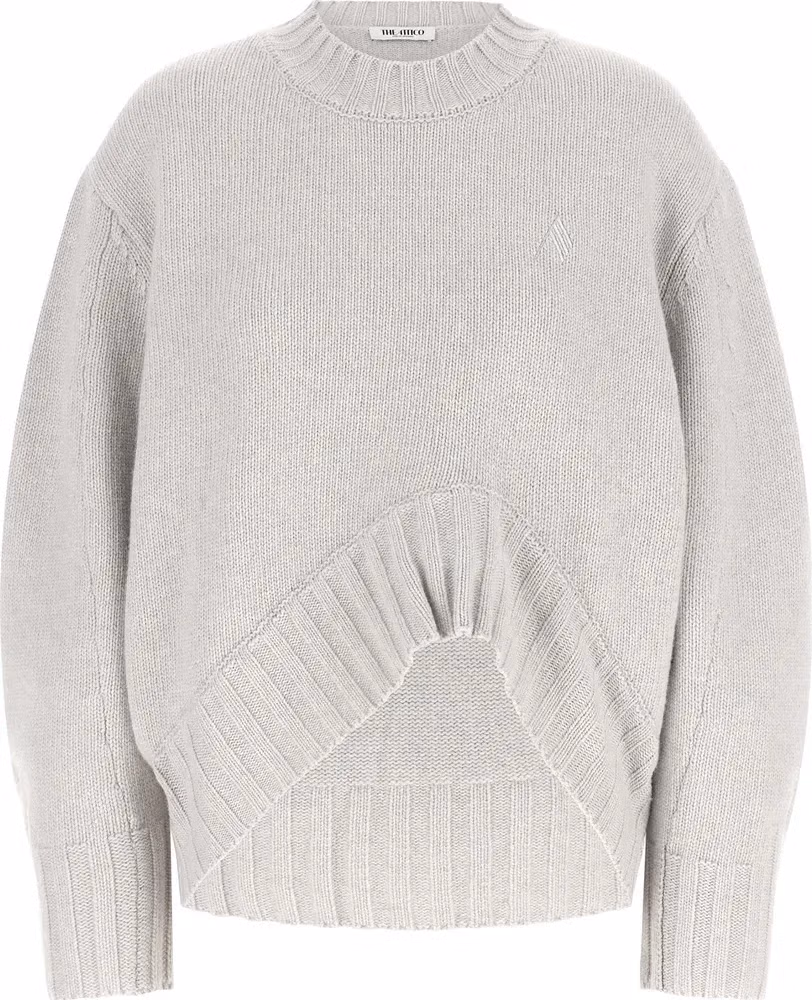 The Attico Gray Virgin Wool Cardigan