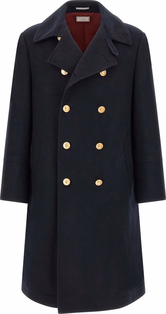Brunello Cucinelli Blue Cashmere Coat