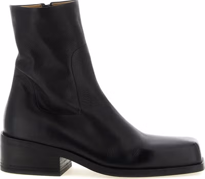 Black Calfskin Ankle Boots