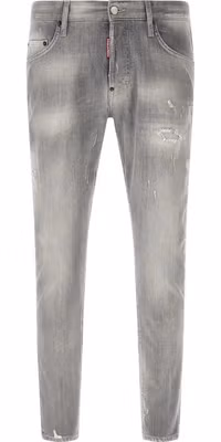 Gray Cotton Tapered Jeans