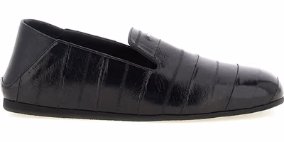 Black Leather Slip-On Loafers
