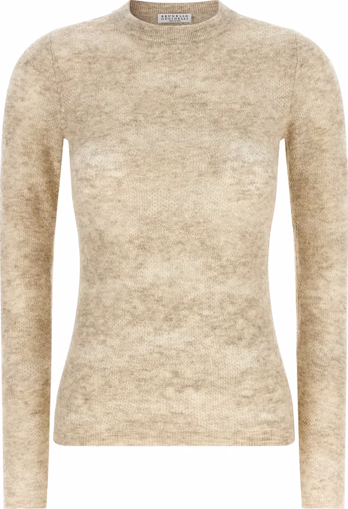 Brunello Cucinelli Beige Silk Cardigan