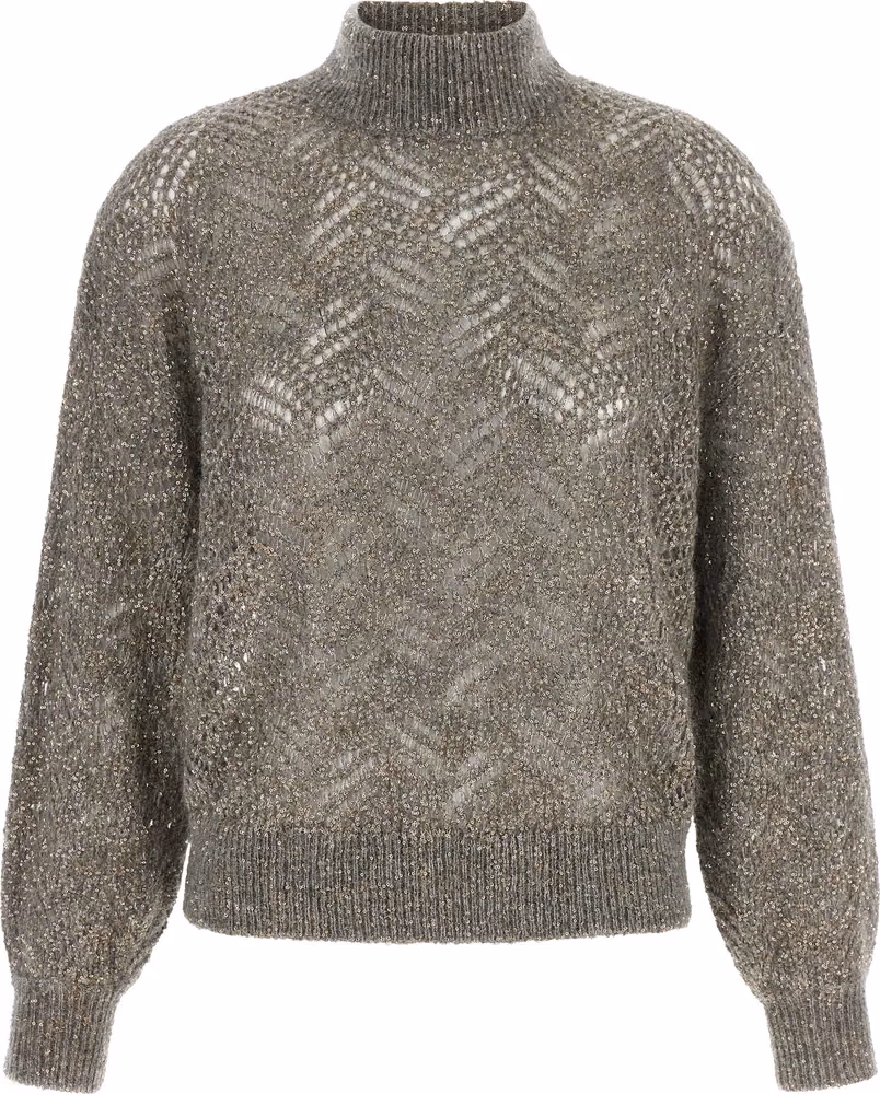 Brunello Cucinelli Gray Polyamide Cardigan