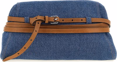Blue Cotton Clutch Bag