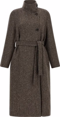 Brown Virgin Wool Coat