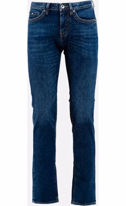 Gas Blue Cotton Straight-Leg Jeans