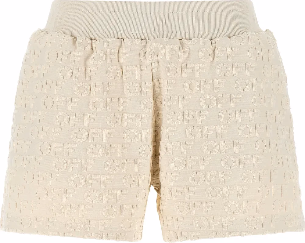 Off-White Beige Cotton Bermuda Shorts