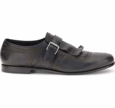 Black Calf Leather Bos Taurus Slip-On Loafers