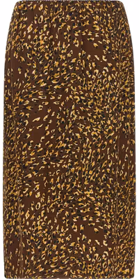 Brown Viscose Midi Skirt