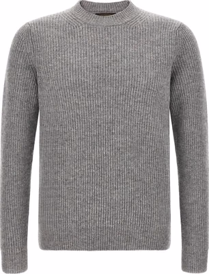 Gray Virgin Wool Cardigan
