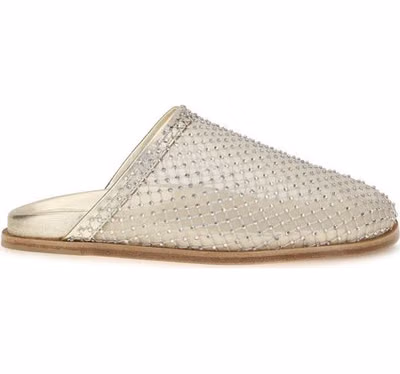 Silver Fabric Mules