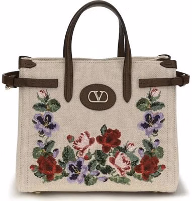 Beige Linen Handbag