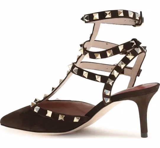 Valentino Garavani Brown Goatskin High Heel Pumps