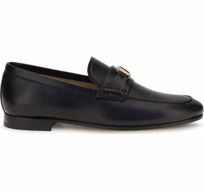 Black Calf Leather Bos Taurus Slip-On Loafers