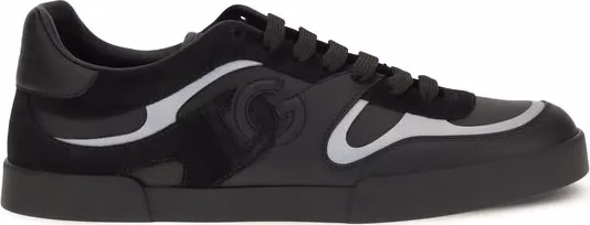 Dolce & Gabbana Black Calf Leather Bos Taurus Sneakers