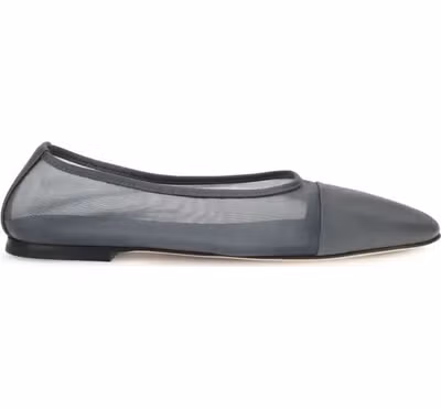 Gray Calf Leather Bos Taurus Ballet Flats