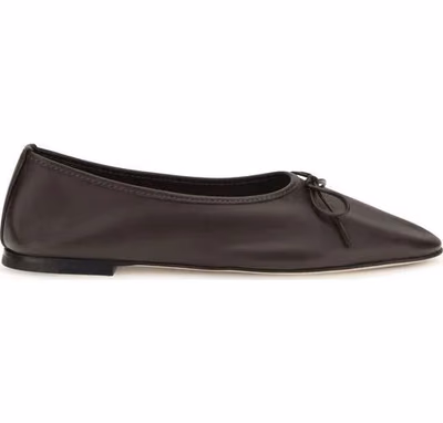 Brown Calf Leather Bos Taurus Ballet Flats