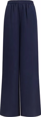 Blue Silk Casual Pants