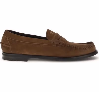 Brown Suede Leather Slip-On Loafers