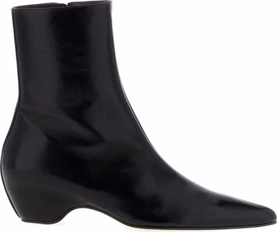 Black Calfskin Ankle Boots