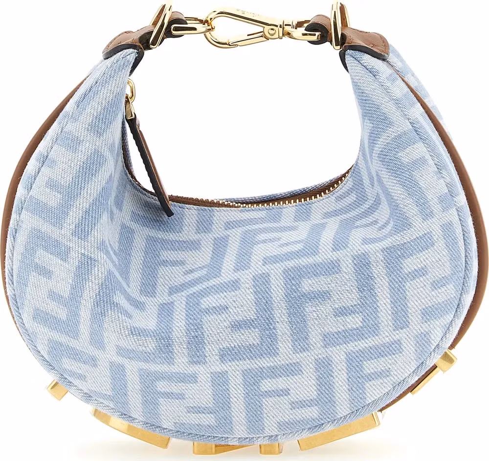 Fendi Blue Cotton Handbag